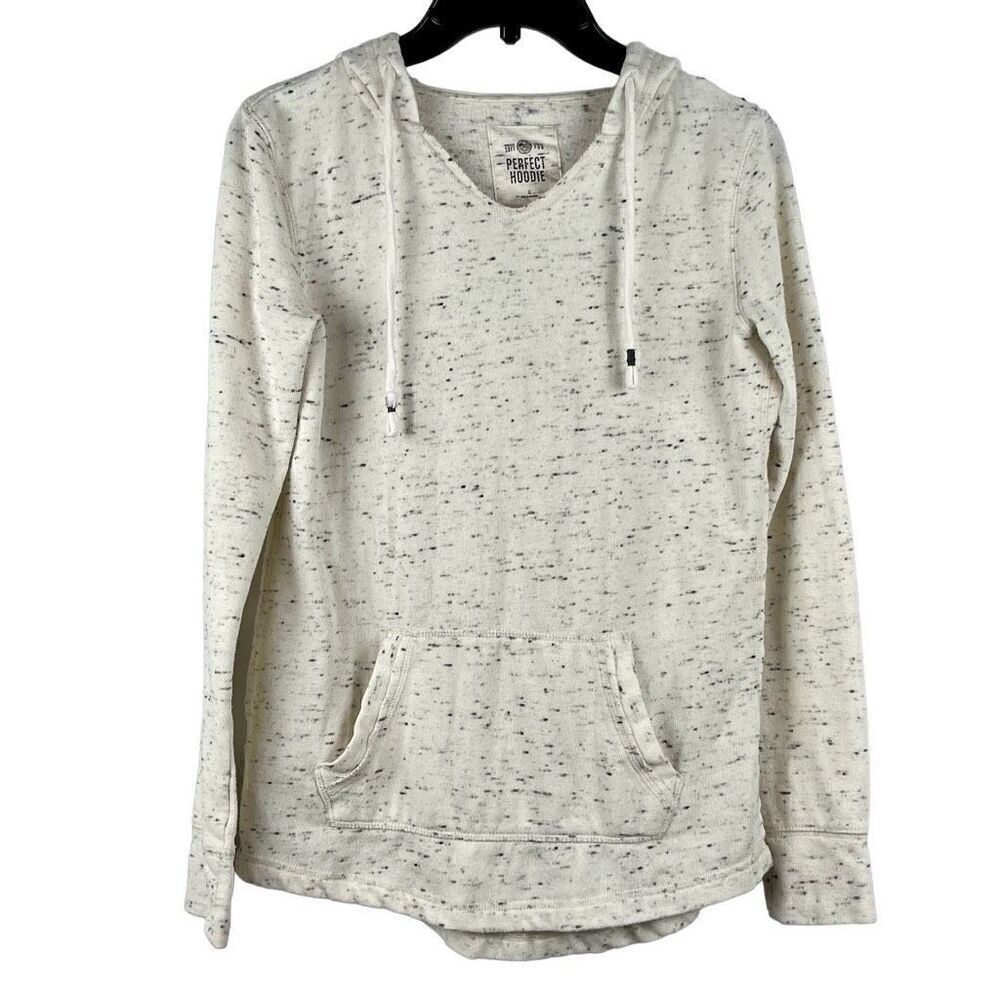SO Moonbeam Heather Hooded Notchneck Perfect Hoodie Tunic Small